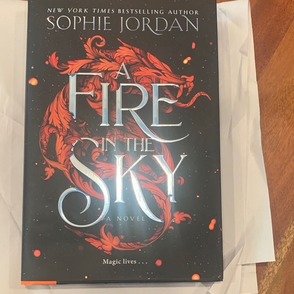 A Fire in the Sky by Sophie Jordan. Hardcover romance fantasy novel